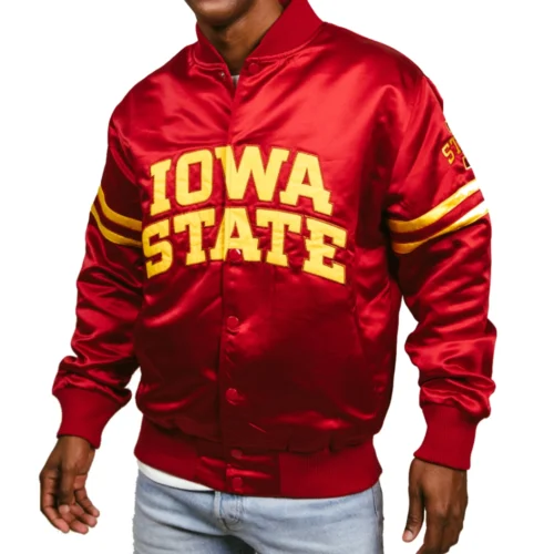 Alternative view of Iowa State Cyclones Bomber Varsity Jacket - Red