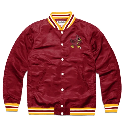 Iowa State Cyclones Logo Full-Snap Satin Varsity Jacket - Red