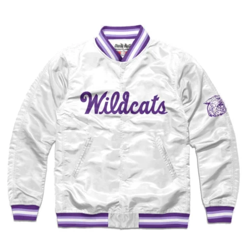 Kansas State Wildcats Script Full-Snap Satin Varsity Jacket - White