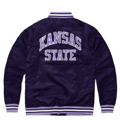 Alternative view of Kansas State Wildcats Logo Full-Snap Vintage Navy Varsity Jacket