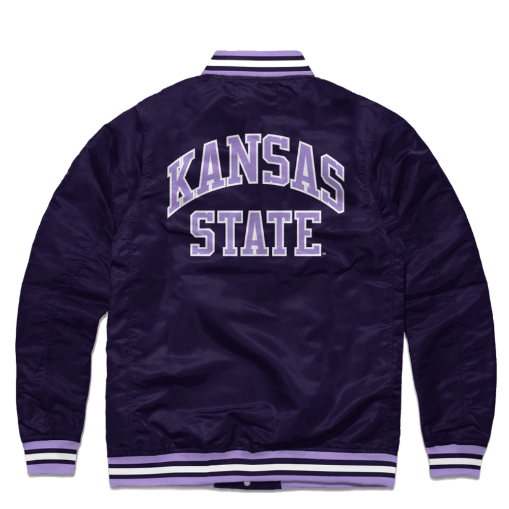 Kansas State Wildcats Logo Full-Snap Vintage Navy Varsity Jacket - Image 2