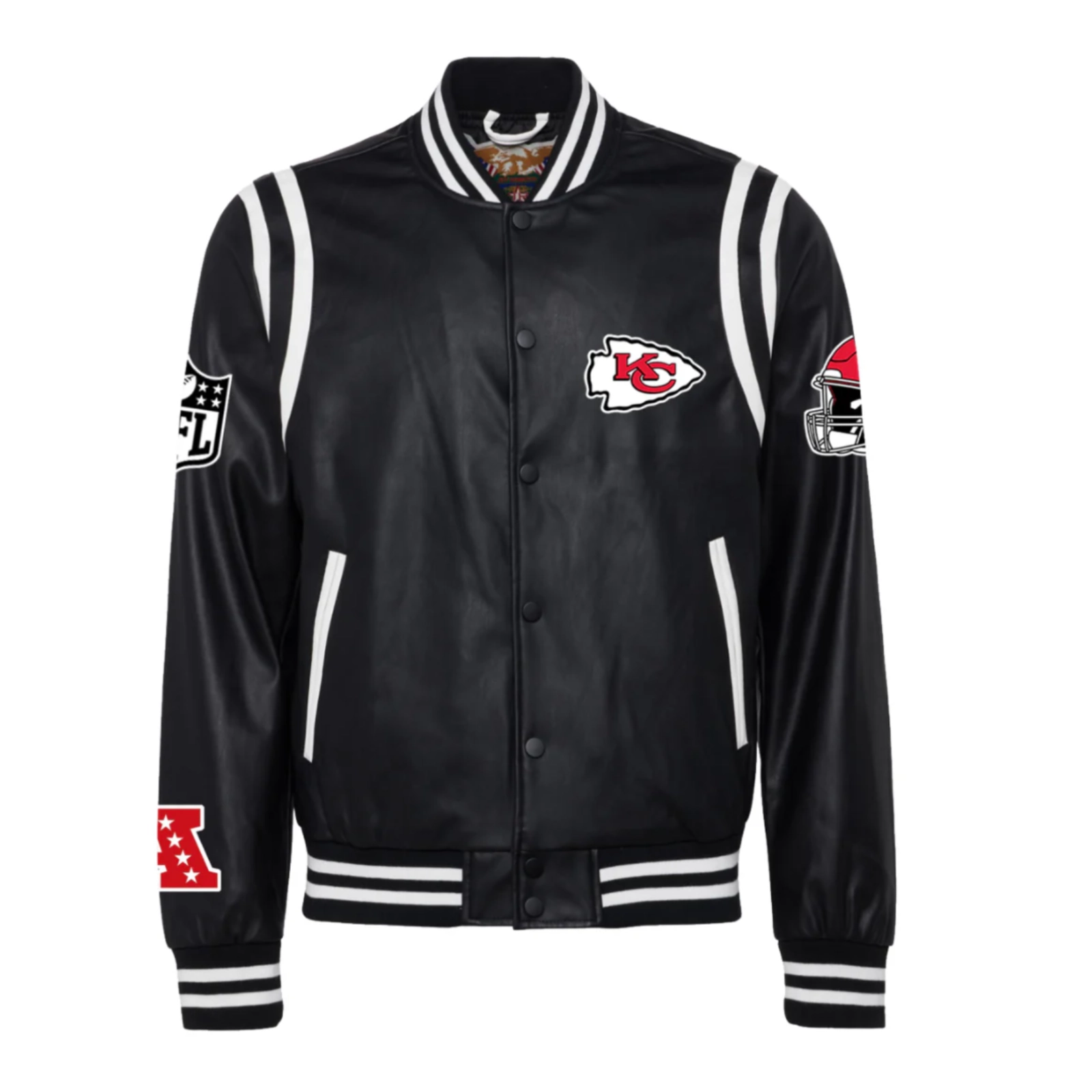 Kansas City Chiefs Black Full Leather Varsity Jacket