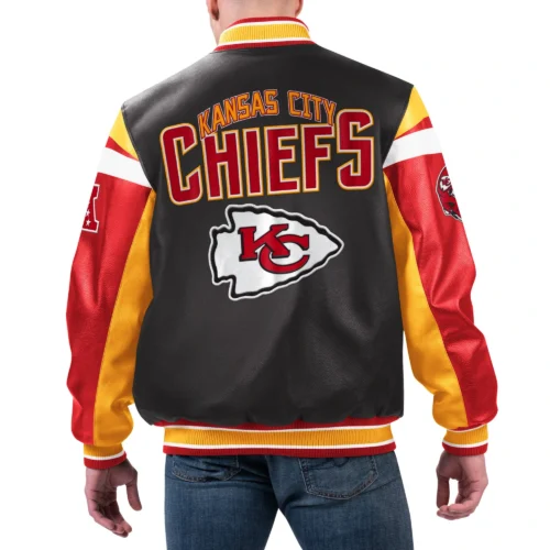Alternative view of Kansas City Chiefs G-III Black Full-Zip Leather Varsity Jacket