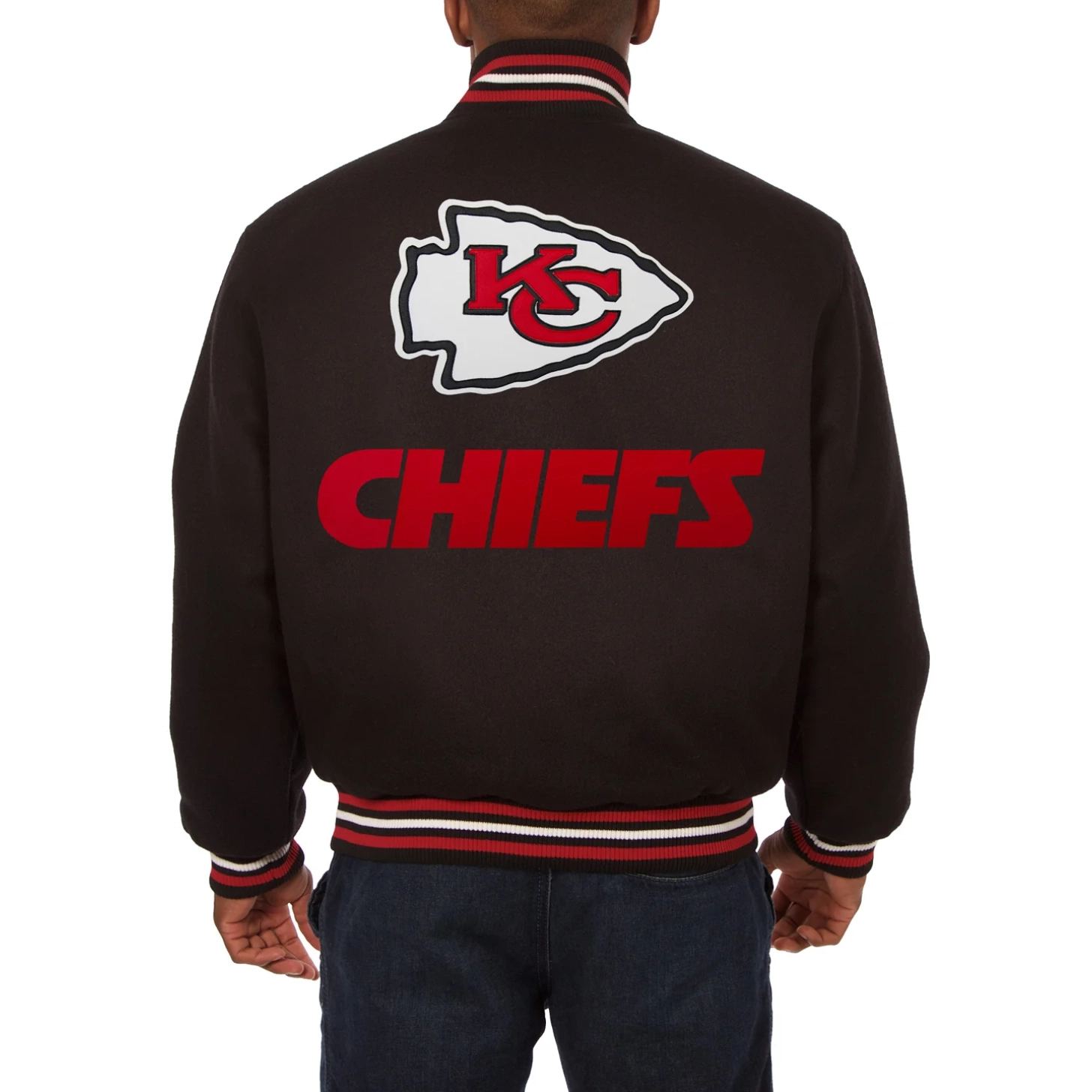 Kansas City Chiefs One Color Black Full Wool Jacket - Image 2