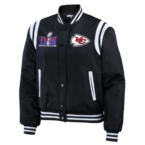 Kansas City Chiefs Super Bowl LVIII Champions Women's Full-Snap Bomber Jacket