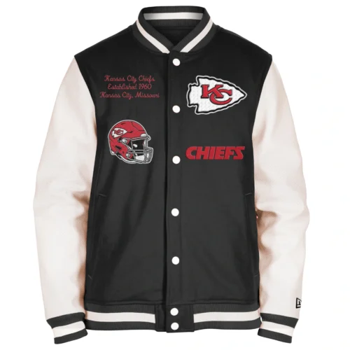 Kansas City Chiefs Third Down 2.0 Full-Snap Black/White Varsity Jacket