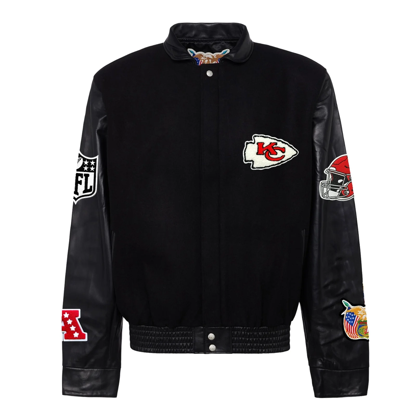 Kansas City Chiefs Black Wool & Leather Varsity Jacket