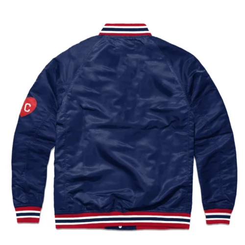 Alternative view of Kansas City Roos Script Satin Varsity Jacket - Navy