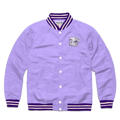 Kansas State Wildcats Lavender Logo Full-Snap Satin Varsity Jacket