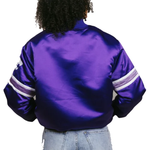 Alternative view of Kansas State Wildcats Bomber Varsity Jacket - Purple