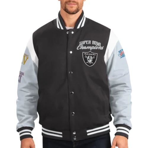 Las Vegas Raiders Franchise Black/Grey Wool Varsity Jacket