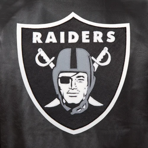 Las Vegas Raiders Full Leather Varsity Jacket - Image 3