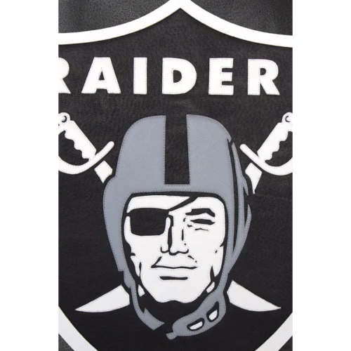 Las Vegas Raiders Full Leather Varsity Jacket - Image 4
