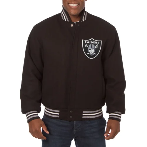 Las Vegas Raiders One Color Black Full Wool Jacket