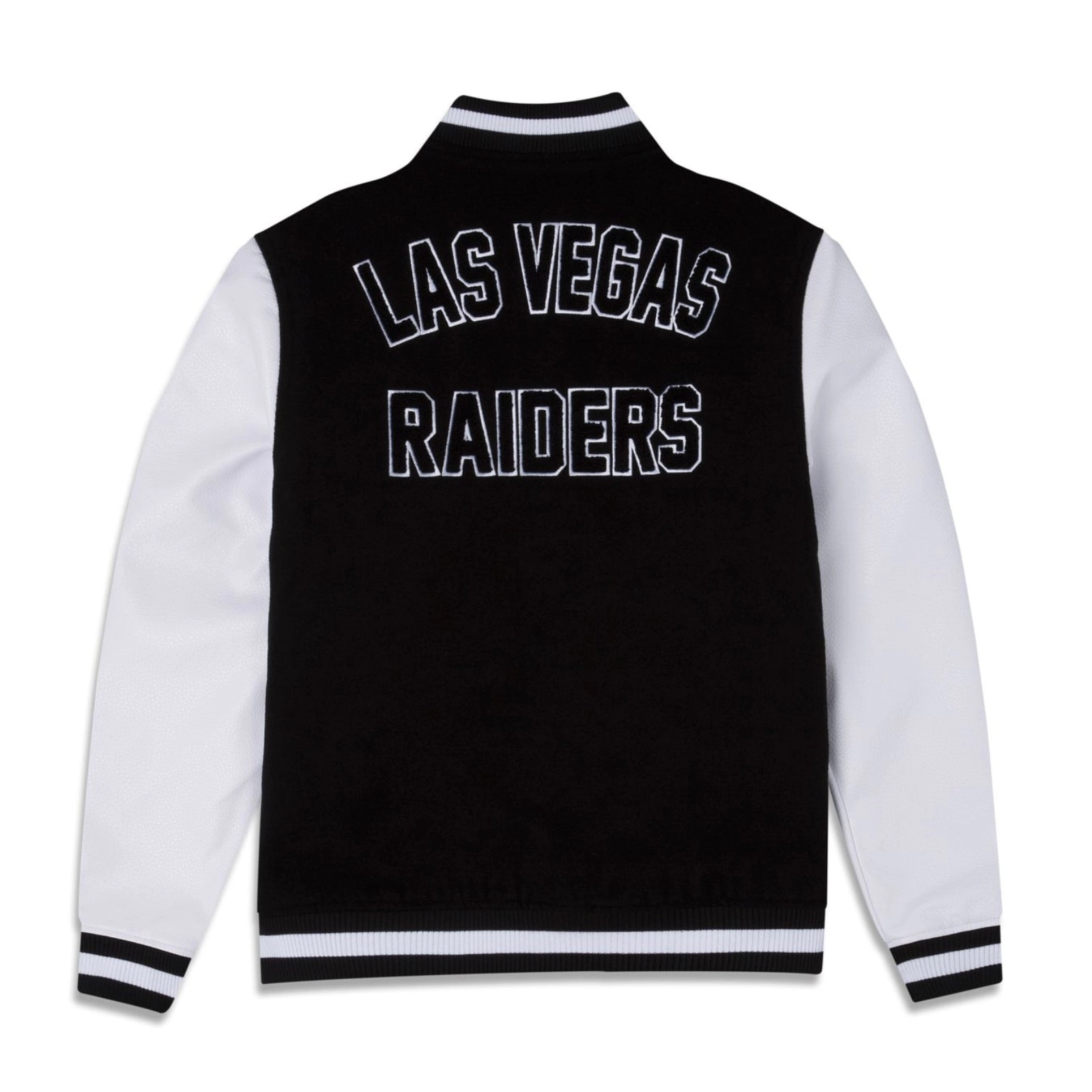 Las Vegas Raiders Third Down Full-Snap Black/White Satin Varsity Jacket - - Image 2