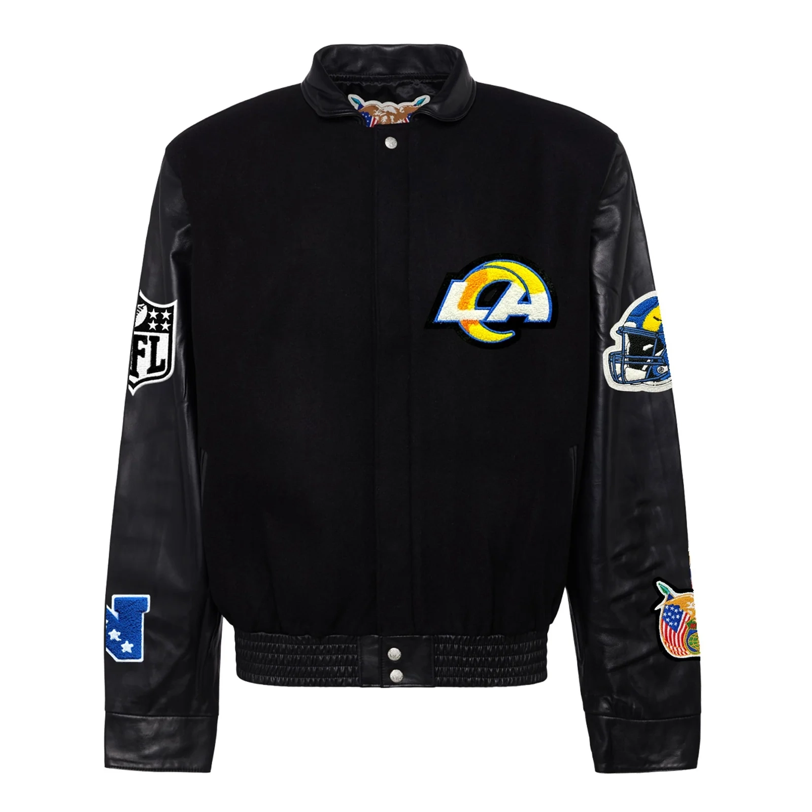 Los Angeles Rams Jeff Hamilton Black Wool & Leather Varsity Jacket