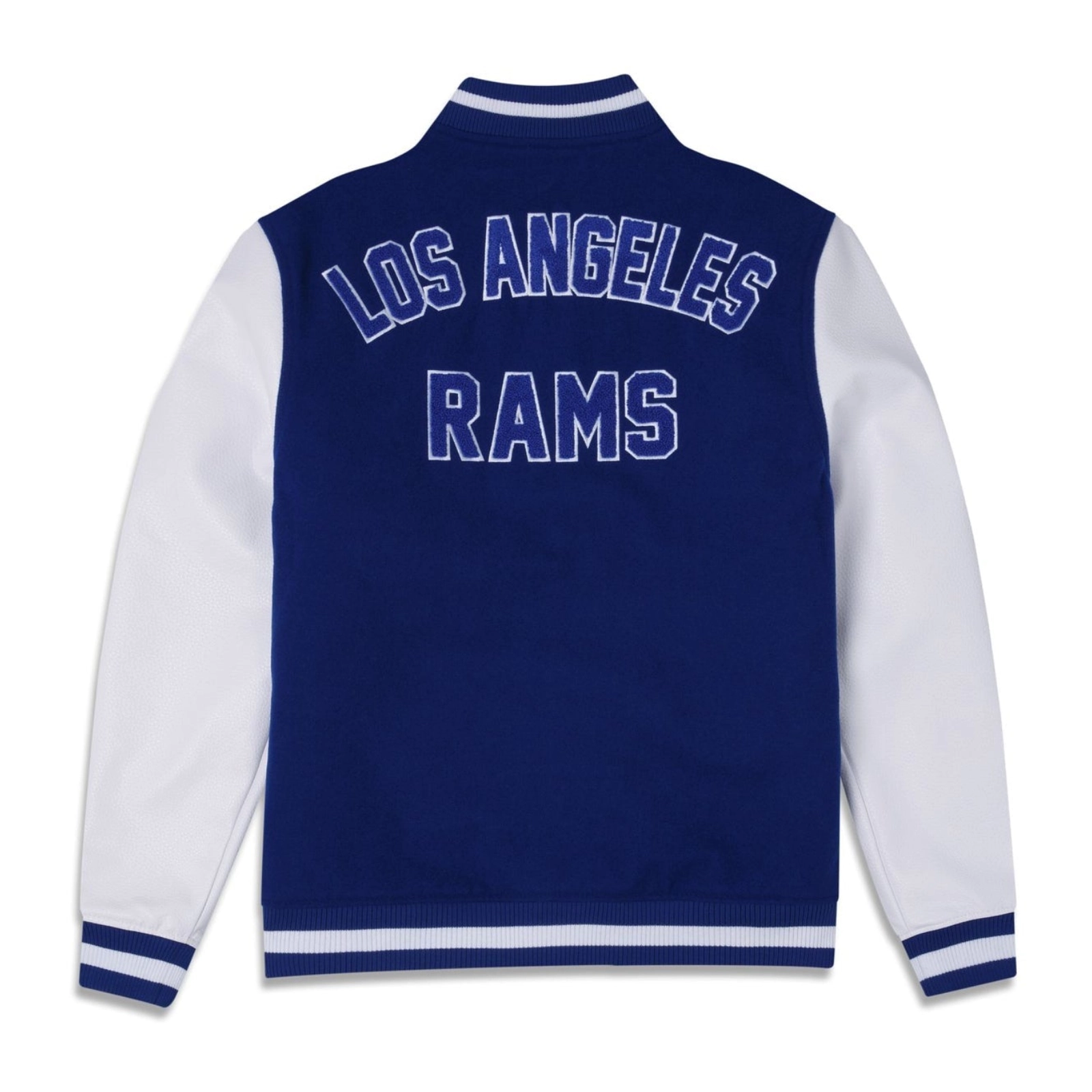Los Angeles Rams Third Down Full-Snap Blue/White Wool & Leather Varsity Jacket - Image 2