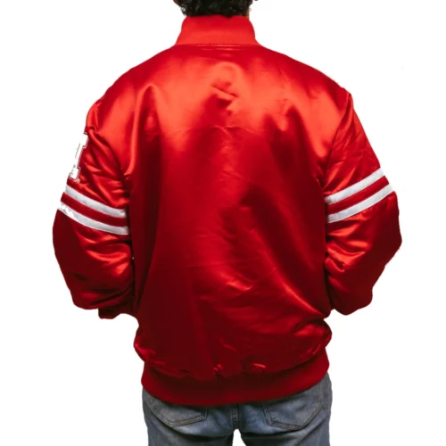 Nebraska Cornhuskers Full-Snap Bomber Varsity Jacket - Red - Image 3