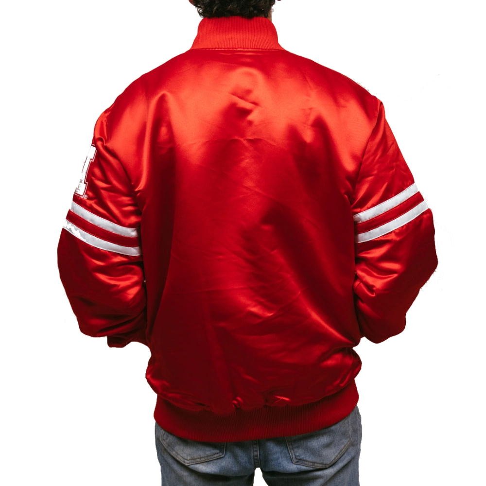 Nebraska Cornhuskers Full-Snap Bomber Varsity Jacket - Red - Image 3