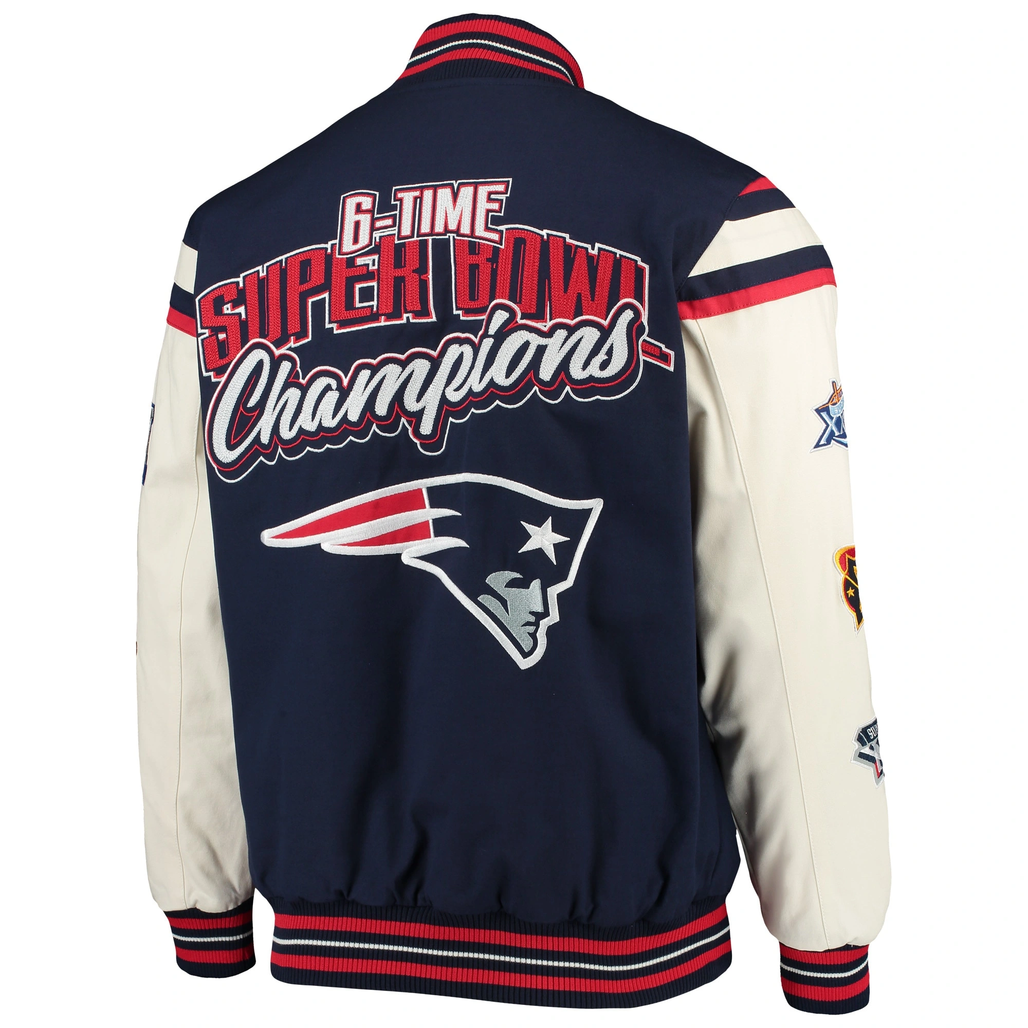 New England Patriots Victory Formation Commemorative Full-Snap Navy/White Varsity Jacket - Image 2