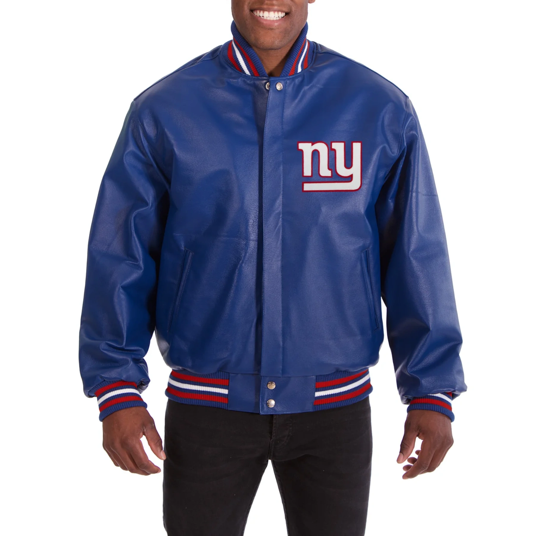 New York Giants Genuine Blue Full Leather Varsity Jacket