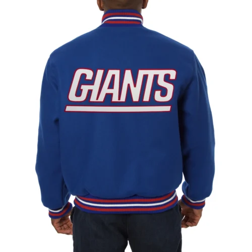Alternative view of New York Giants One Color Blue Full Wool Varsity Jacket