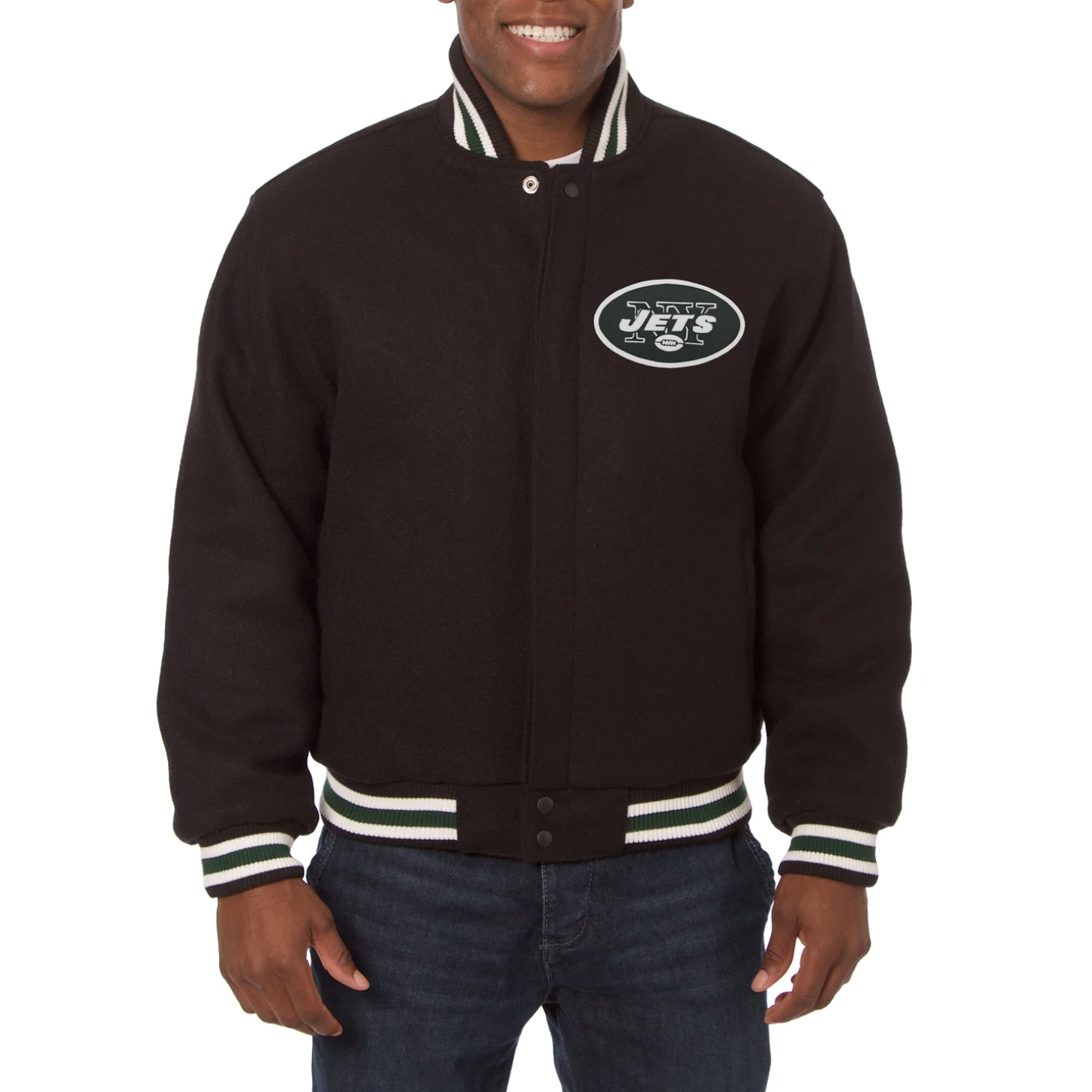 New York Jets One Color Black Full Wool Jacket