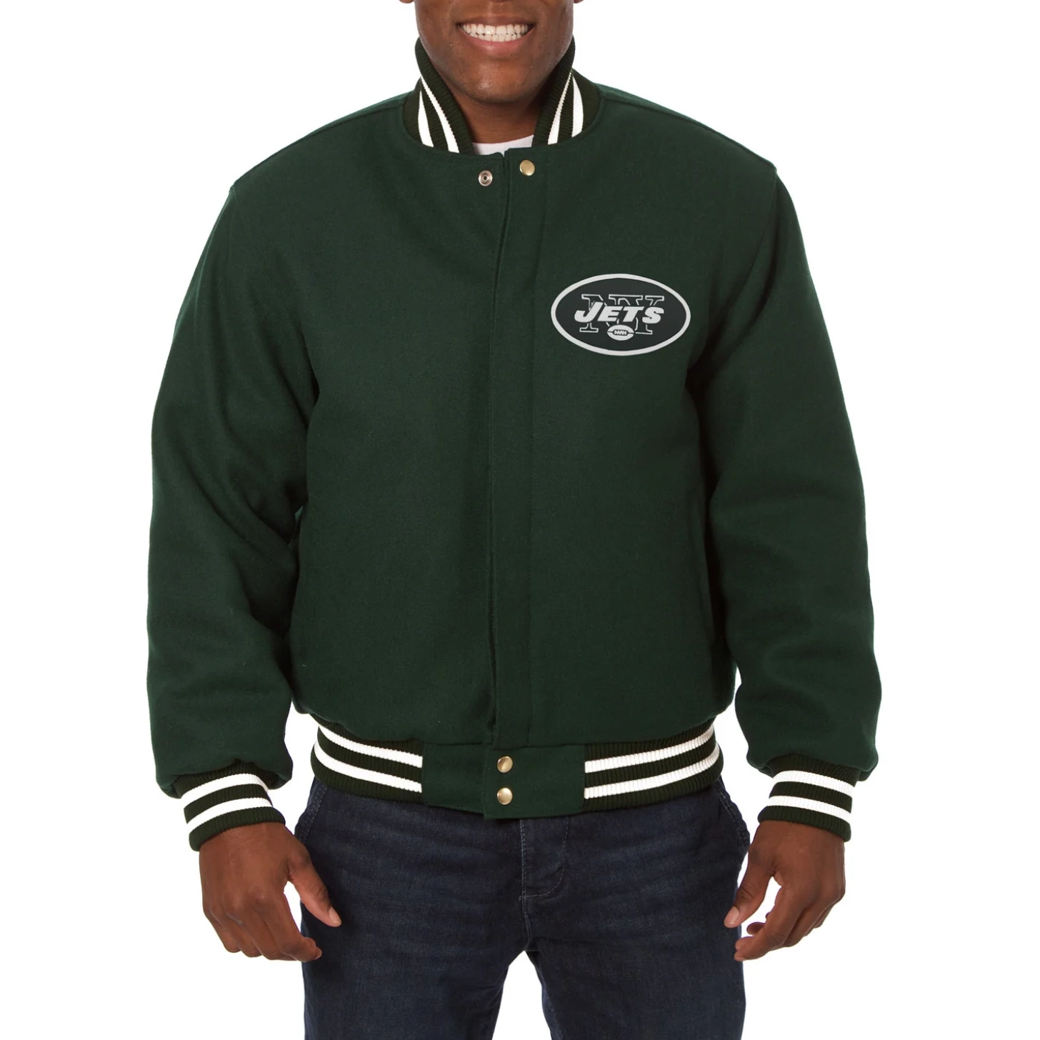 New York Jets One Color Green Full Wool Jacket