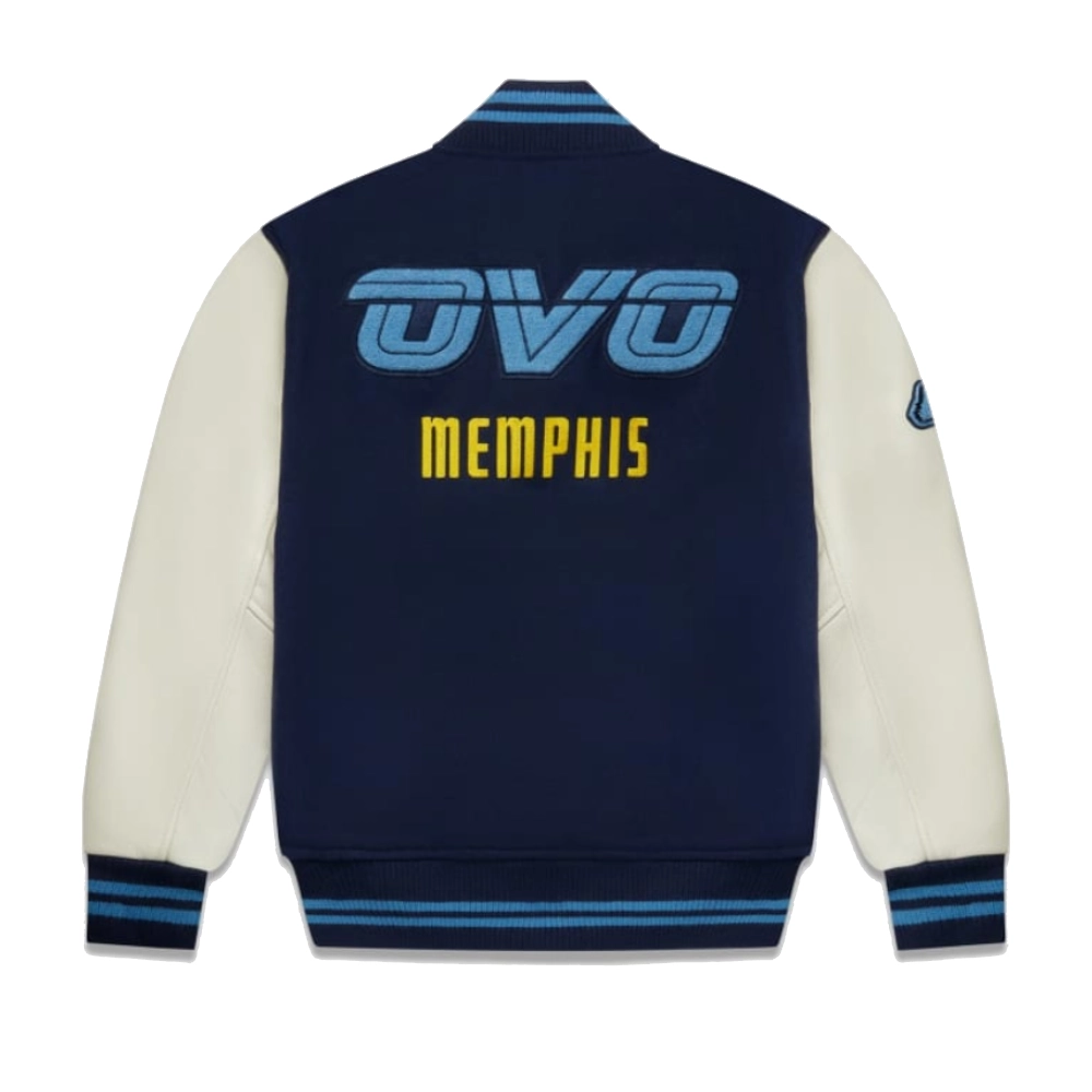 Memphis Grizzlies Full-Snap Wool & Leather Varsity Jacket - Image 2