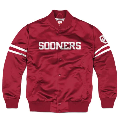 Oklahoma Sooners Full-Snap Bomber Varsity Jacket - Maroon