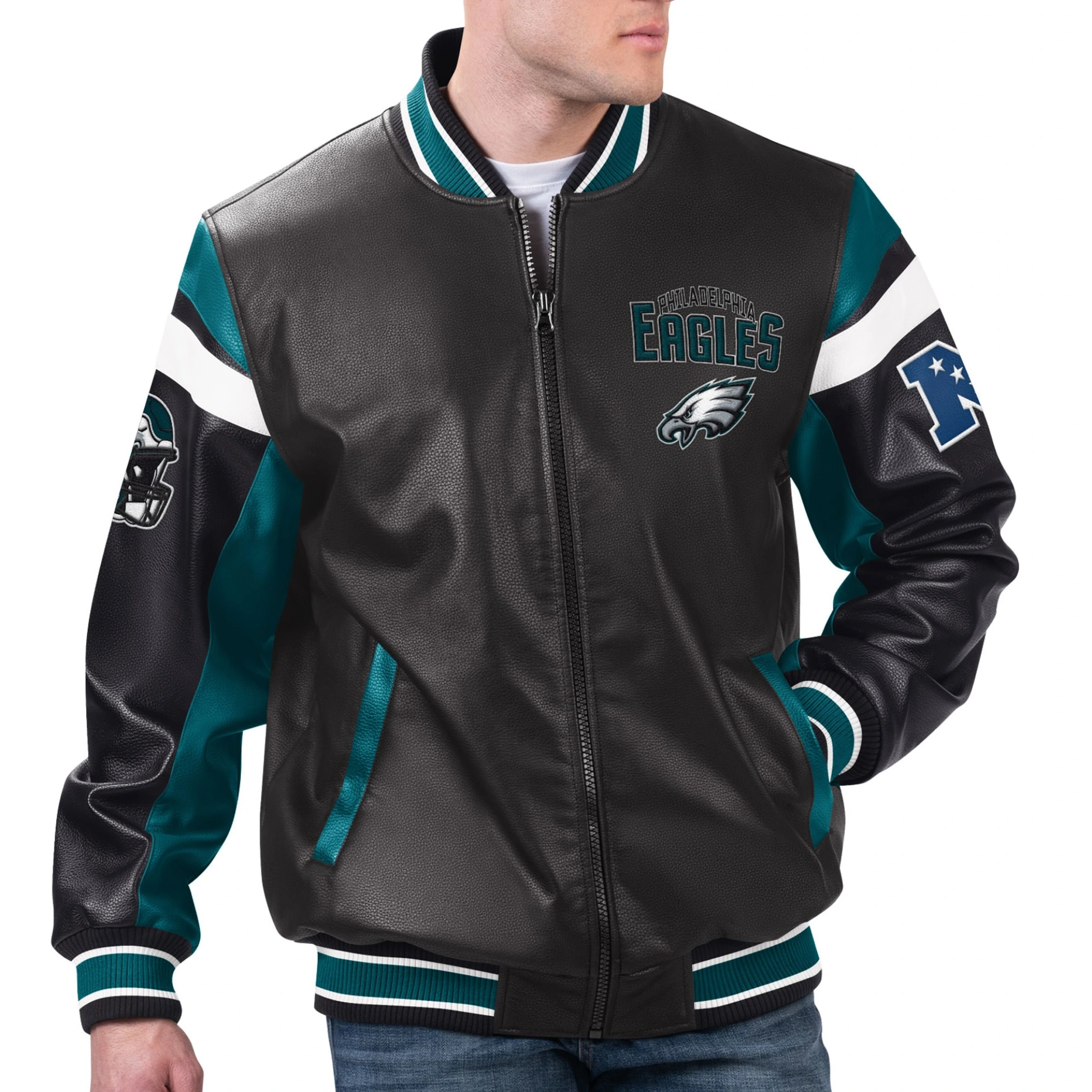 Philadelphia Eagles G-iii Carl Banks Full-Zip Leather Varsity Jacket