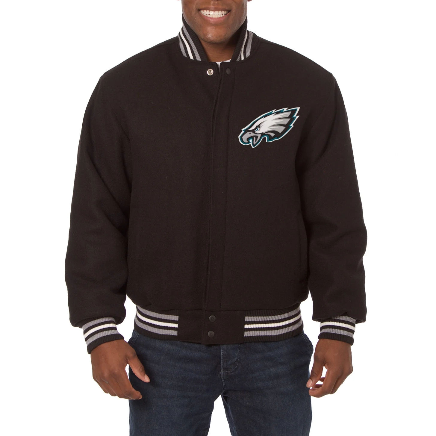 Philadelphia Eagles One Color Black Full Wool Jacket