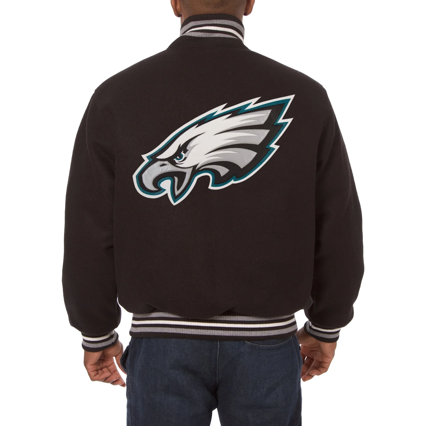 Philadelphia Eagles One Color Black Full Wool Jacket - Image 2