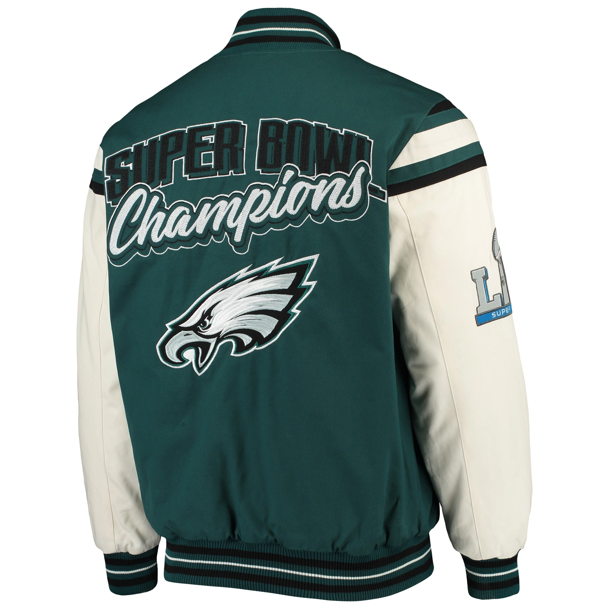 Philadelphia Eagles Victory Formation Commemorative Full-Snap Wool & Leather Varsity Jacket - Image 2
