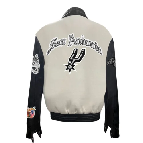 Alternative view of San Antonio Spurs Old English Wool & Leather Varsity Jacket