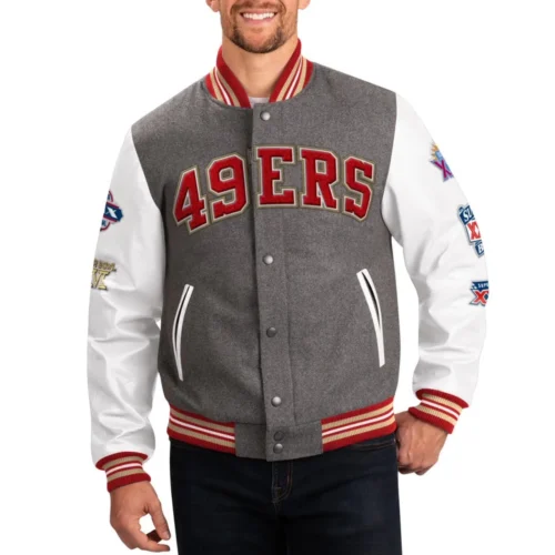 San Francisco 49ers Challenger Wool & Leather Varsity Jacket