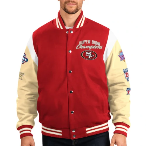San Francisco 49ers Franchise Red/Yellow Wool Varsity Jacket