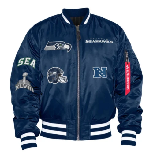 Seattle Seahawks Ma-1 Bomber Varsity Jacket