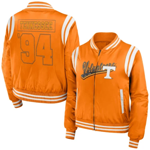 Tennessee Volunteers Women's Full-Zip Bomber Varsity Jacket - Orange - Image 3