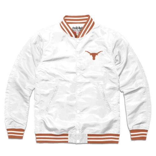 Texas Longhorns Full-Snap Logo Varsity Jacket - White