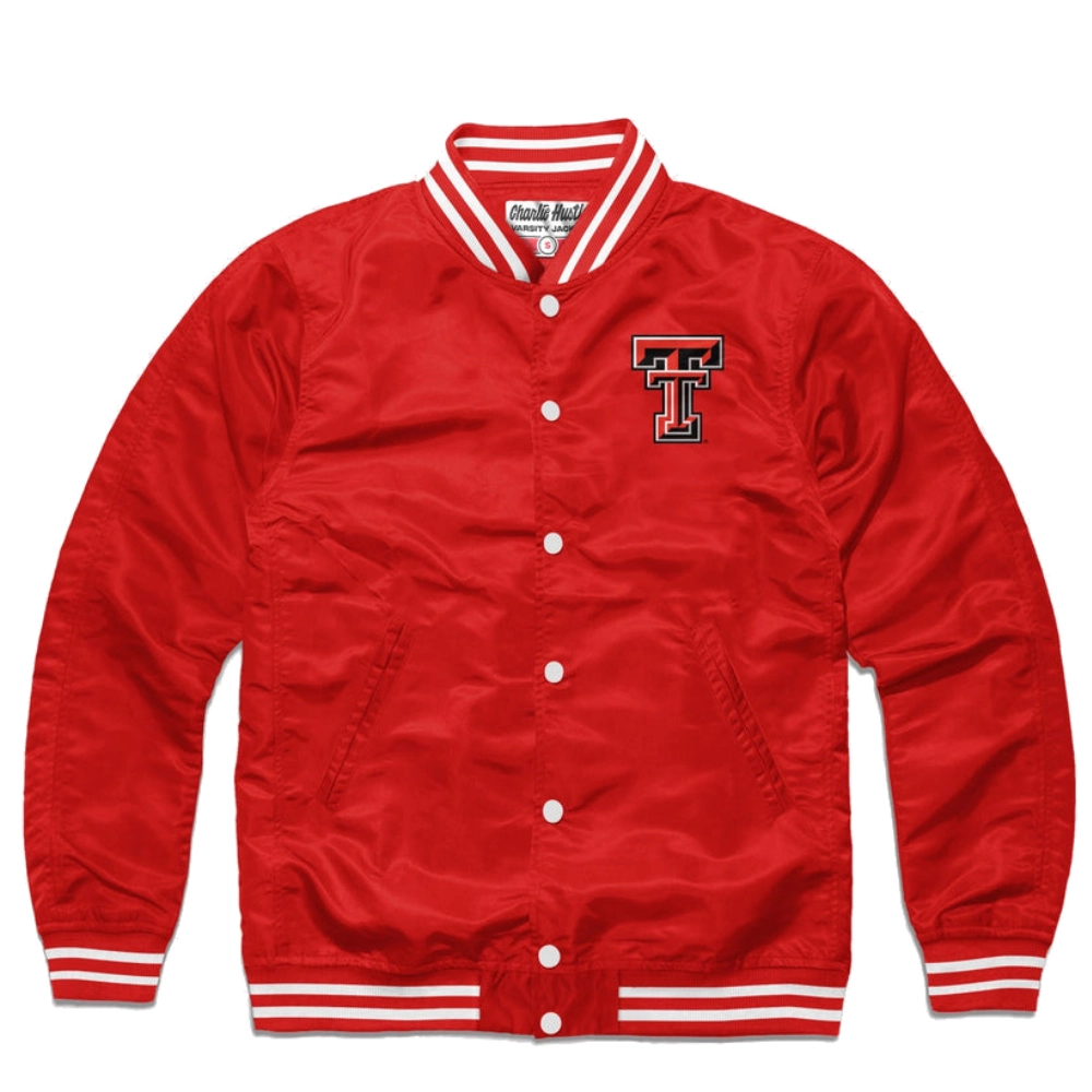 Texas Tech Red Raiders Logo Full-Snap Vintage Varsity Jacket - Red