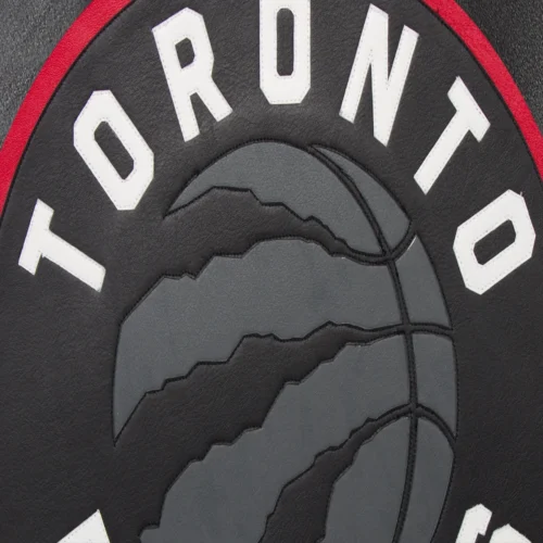 Toronto Raptors Logo Real Black Full Leather Varsity Jacket - Image 4