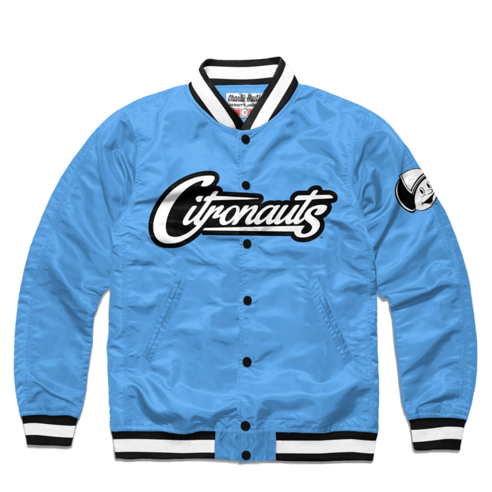 UCF Knights Citronauts Script Blue Satin Varsity Jacket