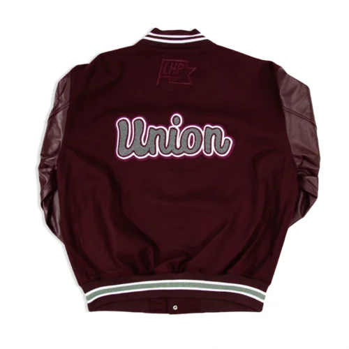 Alternative view of Virginia Union Panthers Motto 3.0 Wool & Leather Varsity Jacket - Maroon