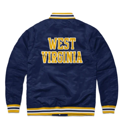 Alternative view of West Virginia Mountaineers Logo Full-Snap Satin Varsity Jacket - Navy