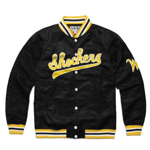 Wichita State Shockers Script Vintage Varsity Jacket - Black