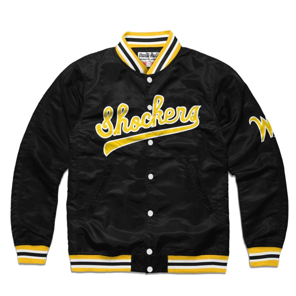 Wichita State Shockers Script Vintage Varsity Jacket - Black
