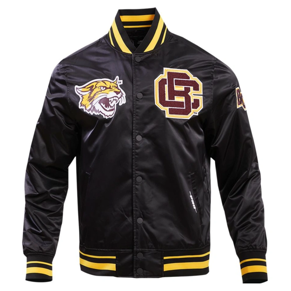 Bethune–Cookman Wildcats Classic Black Satin Varsity Jacket