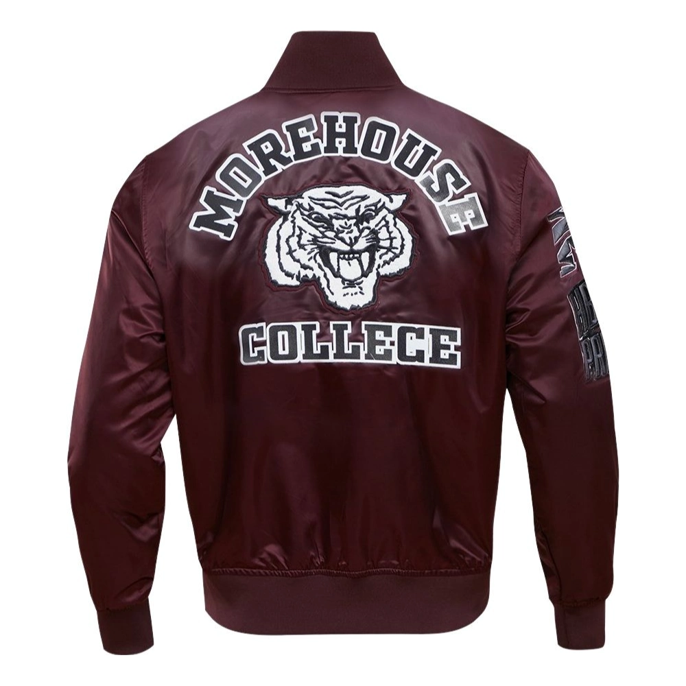 Morehouse Maroon Tigers Classic Satin Varsity Jacket - Image 3