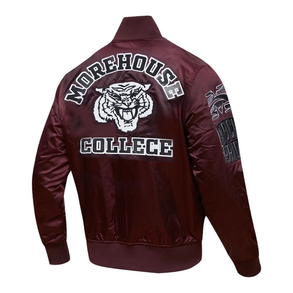 Morehouse Maroon Tigers Classic Satin Varsity Jacket - Image 4